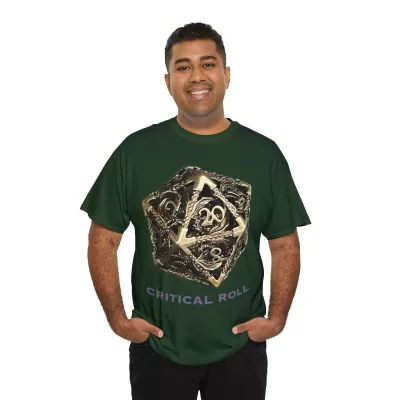 Critical Roll | Unisex T-shirt | Dungeons and Dragons Style | Pathfinder Style | Fantastic Gift | Metal D20 Shirt | Dragon Dice Shirt - Image 44