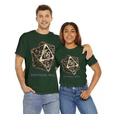 Critical Roll | Unisex T-shirt | Dungeons and Dragons Style | Pathfinder Style | Fantastic Gift | Metal D20 Shirt | Dragon Dice Shirt - Image 46