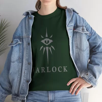 Warlock | Unisex Class T-shirt | Dungeons and Dragons Style | Pathfinder | Fantastic Gift | Metal D20 Shirt | Dragon Dice Shirt - Image 45