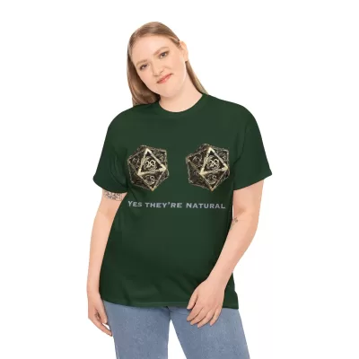 Natural D20 | Unisex T-shirt | Dungeons and Dragons Style | Pathfinder Style | Fantastic Gift | Metal D20 Shirt | Dragon Dice Shirt - Image 41