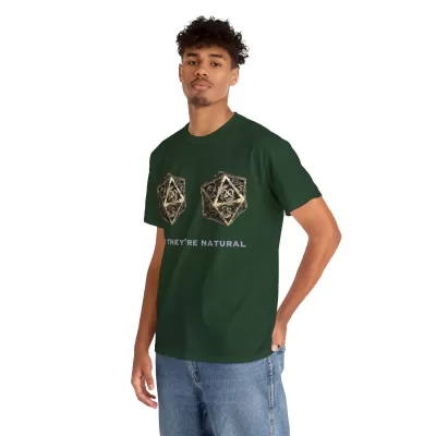 Natural D20 | Unisex T-shirt | Dungeons and Dragons Style | Pathfinder Style | Fantastic Gift | Metal D20 Shirt | Dragon Dice Shirt - Image 43