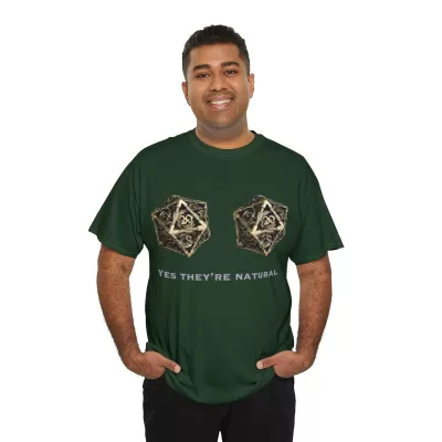 Natural D20 | Unisex T-shirt | Dungeons and Dragons Style | Pathfinder Style | Fantastic Gift | Metal D20 Shirt | Dragon Dice Shirt - Image 44
