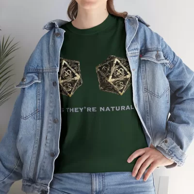 Natural D20 | Unisex T-shirt | Dungeons and Dragons Style | Pathfinder Style | Fantastic Gift | Metal D20 Shirt | Dragon Dice Shirt - Image 45